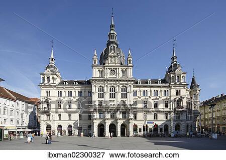 Stock Photo - Town Hall, Hauptplatz square, Graz, Styria, Austria, Europe, PublicGround, Europe. Fotosearch