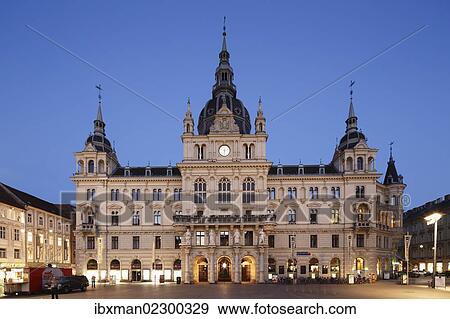 Stock Photo - Town Hall, Hauptplatz square, Graz, Styria, Austria, Europe, PublicGround, Europe. Fotosearch