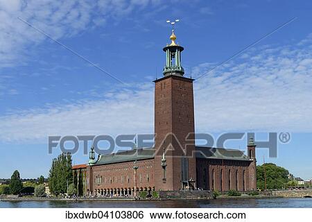 Town Hall, Stadshus, Stadshuset, Kungsholmen, Stockholm, Sweden, Europe View Large Photo Image Stock Photograph - Town Hall, Stadshus, Stadshuset, Kungsholmen, Stockholm, Sweden, Europe. Fotosearch
