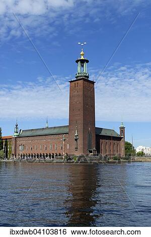 Town Hall, Stadshus, Stadshuset, Kungsholmen, Stockholm, Sweden, Europe View Large Photo Image Stock Photograph - Town Hall, Stadshus, Stadshuset, Kungsholmen, Stockholm, Sweden, Europe. Fotosearch