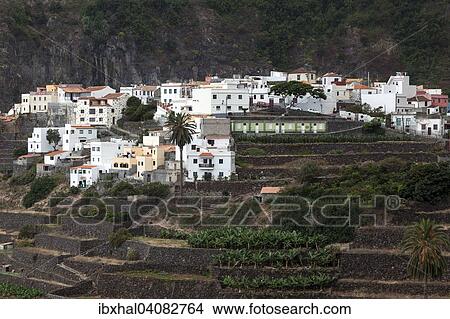 Townscape, Agulo, La Gomera, Canary Islands, Spain, Europe View Large Photo Image Picture - Townscape, Agulo, La Gomera, Canary Islands, Spain, Europe. Fotosearch