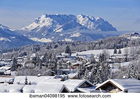 Townscape in winter, the Kaiser mountains in Tyrol at the back, Reit im Winkl, Chiemgau, Upper Bavaria, Bavaria, Germany, Europe View Large Photo Image Stock Photography - Townscape in winter, the Kaiser mountains in Tyrol at the back, Reit im Winkl, Chiemgau, Upper Bavaria, Bavaria, Germany, Europe. Fotosearch