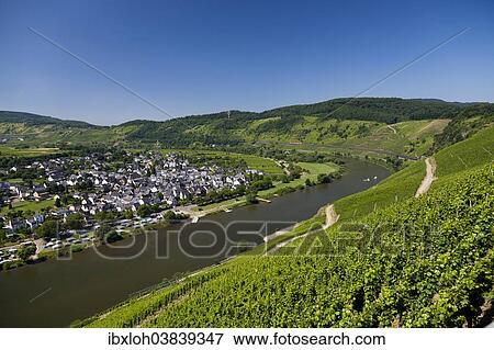Stock Photo - Townscape, Punderich an der Mosel, Rhineland-Palatinate, Germany, Europe. Fotosearch