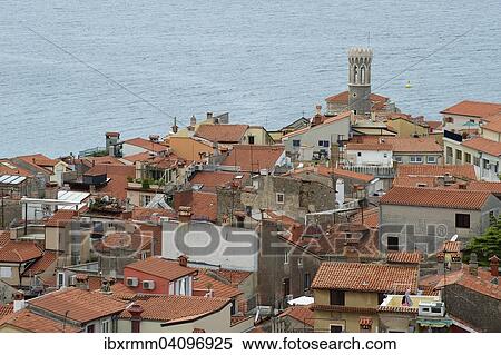 Townscape with Church of San Clemente, Piran, Slovenia, Europe View Large Photo Image Stock Photography - Townscape with Church of San Clemente, Piran, Slovenia, Europe. Fotosearch