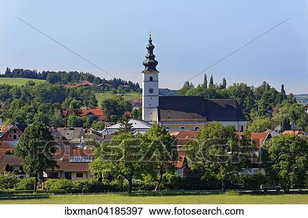 Townscape with parish church of St Martin, Waging am See, Chiemgau, Upper Bavaria, Bavaria, Germany, Europe View Large Photo Image Stock Photo - Townscape with parish church of St Martin, Waging am See, Chiemgau, Upper Bavaria, Bavaria, Germany, Europe. Fotosearch