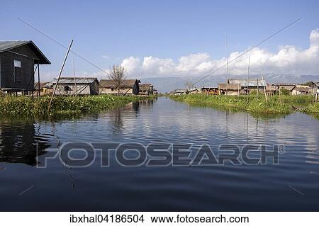 Traditional stilt houses in Inle Lake, Shan State, Myanmar, Asia View Large Photo Image Picture - Traditional stilt houses in Inle Lake, Shan State, Myanmar, Asia. Fotosearch