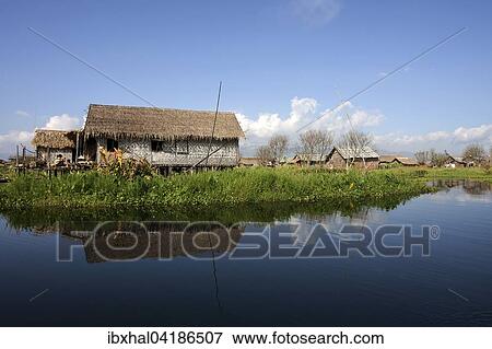 Traditional stilt houses in Inle Lake, Shan State, Myanmar, Asia View Large Photo Image Stock Photo - Traditional stilt houses in Inle Lake, Shan State, Myanmar, Asia. Fotosearch
