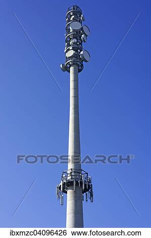 Transmission tower against a blue sky, Nuremberg, Middle Franconia, Bavaria, Germany, Europe View Large Photo Image Stock Photograph - Transmission tower against a blue sky, Nuremberg, Middle Franconia, Bavaria, Germany, Europe. Fotosearch