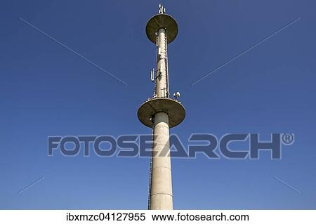 Transmission tower against blue sky, Bavaria, Germany, Europe View Large Photo Image Stock Photography - Transmission tower against blue sky, Bavaria, Germany, Europe. Fotosearch