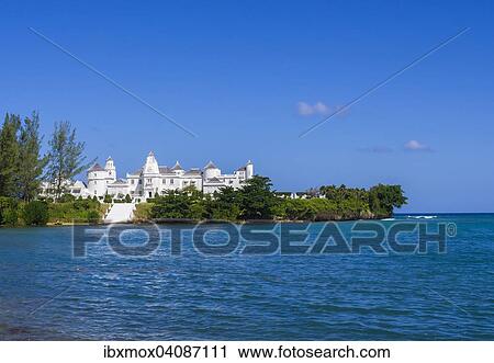 Stock Image - Trident Castle luxury hotel, Port Antonio, Portland region, Jamaica, North America. Fotosearch