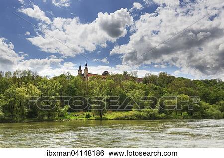 Stock Photograph - Triefenstein Monastery, Main, Spessart, Mainfranken, Lower Franconia, Franconia, Bavaria, Germany, Europe. Fotosearch