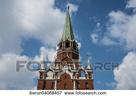 Trinitiy Gate Tower, Kremlin, Moscow, Russia, Europe View Large Photo Image Stock Photo - Trinitiy Gate Tower, Kremlin, Moscow, Russia, Europe. Fotosearch