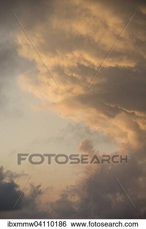 Stock Photograph - Twilight, dramatic clouds, Italy, Europe. Fotosearch