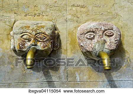 Two gargoyles by the village well, Grazalema, Andalucia, Spain, Europe View Large Photo Image Picture - Two gargoyles by the village well, Grazalema, Andalucia, Spain, Europe. Fotosearch