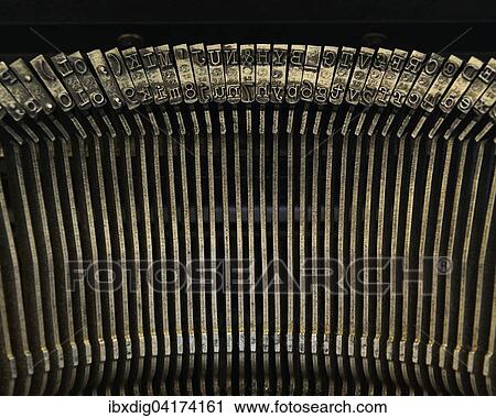 Typewriter, type bars, close up View Large Photo Image Stock Image - Typewriter, type bars, close up. Fotosearch