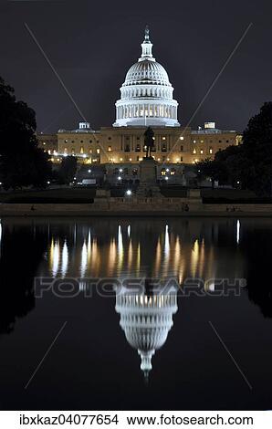 United States Capitol and Capitol Reflecting Pool at night, Washington DC, USA View Large Photo Image Picture - United States Capitol and Capitol Reflecting Pool at night, Washington DC, USA. Fotosearch