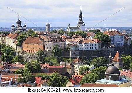 Upper Town with Alexander Nevsky Cathedral, Aleksander Nevski Katedraal, and Dom Toomkirik, from the tower of St. Olaf's Church, Oleviste Kirik, Tallinn, Estonia, Europe View Large Photo Image Stock Image - Upper Town with Alexander Nevsky Cathedral, Aleksander Nevski Katedraal, and Dom Toomkirik, from the tower of St. Olaf's Church, Oleviste Kirik, Tallinn, Estonia, Europe. Fotosearch