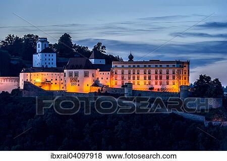 Veste Oberhaus Fortress, at the back a lookout tower, Passau, Lower Bavaria, Bavaria, Germany, Europe View Large Photo Image Stock Photo - Veste Oberhaus Fortress, at the back a lookout tower, Passau, Lower Bavaria, Bavaria, Germany, Europe. Fotosearch