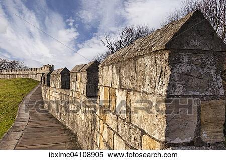 View along the city wall of York, North Yorkshire, England, United Kingdom, Europe View Large Photo Image Stock Photography - View along the city wall of York, North Yorkshire, England, United Kingdom, Europe. Fotosearch