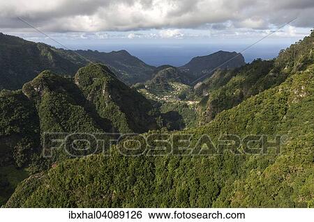 View from Ribero Frio to the north coast, behind Faial and Penha de Aguia or eagle rock, Madeira, Portugal, Europe View Large Photo Image Stock Photograph - View from Ribero Frio to the north coast, behind Faial and Penha de Aguia or eagle rock, Madeira, Portugal, Europe. Fotosearch