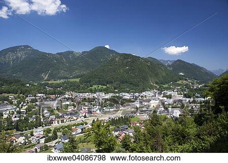 View from Siriuskogel on Bad Ischl, Salzkammergut, Upper Austria, Austria, Europe View Large Photo Image Stock Photo - View from Siriuskogel on Bad Ischl, Salzkammergut, Upper Austria, Austria, Europe. Fotosearch