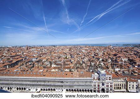 Stock Photography - View from St Mark's Campanile, Venice, Veneto, Italy, Europe. Fotosearch