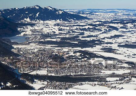 View from Tegelberg massif of the town of Fussen and Weissensee lake, Ostallgau, Allgau, Swabia, Bavaria, Germany, Europe View Large Photo Image Stock Image - View from Tegelberg massif of the town of Fussen and Weissensee lake, Ostallgau, Allgau, Swabia, Bavaria, Germany, Europe. Fotosearch