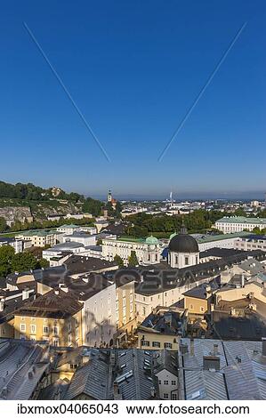 View from the Kapuzinerberg on the Neustadt with Church of the Holy Trinity, Hotel Bristol and Mirabell Palace, Salzburg, Salzburg State, Austria, Europe View Large Photo Image Stock Image - View from the Kapuzinerberg on the Neustadt with Church of the Holy Trinity, Hotel Bristol and Mirabell Palace, Salzburg, Salzburg State, Austria, Europe. Fotosearch