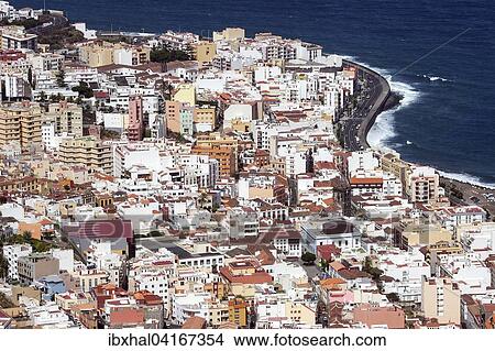 View from the Mirador de La Concepcion towards Santa Cruz de La Palma, La Palma, Canary Islands, Spain, Europe View Large Photo Image Picture - View from the Mirador de La Concepcion towards Santa Cruz de La Palma, La Palma, Canary Islands, Spain, Europe. Fotosearch