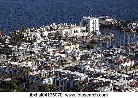 View from the Mirador towards Puerto de Mogan with the marina, Gran Canaria, Canary Islands, Spain, Europe View Large Photo Image Stock Photo - View from the Mirador towards Puerto de Mogan with the marina, Gran Canaria, Canary Islands, Spain, Europe. Fotosearch