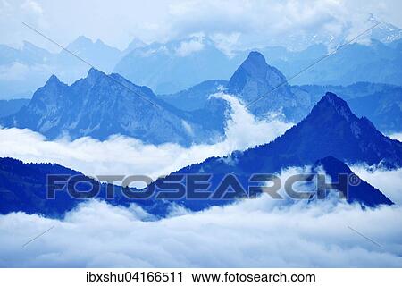 View from the Pilatus to the Kleiner Mythen and the Big Mythen, Kriens, Canton of Lucerne, Switzerland, Europe View Large Photo Image Stock Image - View from the Pilatus to the Kleiner Mythen and the Big Mythen, Kriens, Canton of Lucerne, Switzerland, Europe. Fotosearch