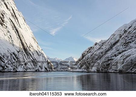 Stock Image - View from the Trollfjord, Lofoten, Norway, Europe. Fotosearch