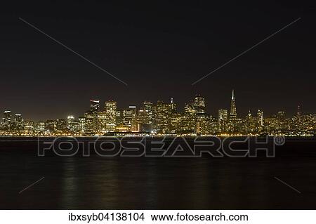 View of downtown San Francisco at night, California, USA View Large Photo Image Picture - View of downtown San Francisco at night, California, USA. Fotosearch