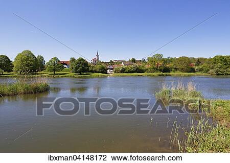 Stock Image - View of Hafenlohr, Main, Spessart, Mainfranken, Lower Franconia, Franconia, Bavaria, Germany, Europe. Fotosearch