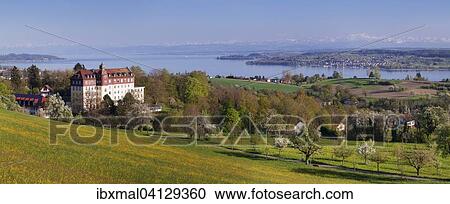 View of Spetzgart Castle over Lake Constance to the Alps, Uberlingen, Baden-Wurttemberg, Germany, Europe View Large Photo Image Stock Image - View of Spetzgart Castle over Lake Constance to the Alps, Uberlingen, Baden-Wurttemberg, Germany, Europe. Fotosearch