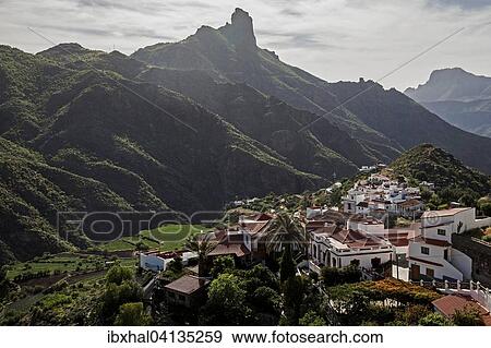 View of Tejeda, the Barranco de Tejeda and Roque Bentayga, Gran Canaria, Canary Islands, Spain, Europe View Large Photo Image Stock Photo - View of Tejeda, the Barranco de Tejeda and Roque Bentayga, Gran Canaria, Canary Islands, Spain, Europe. Fotosearch