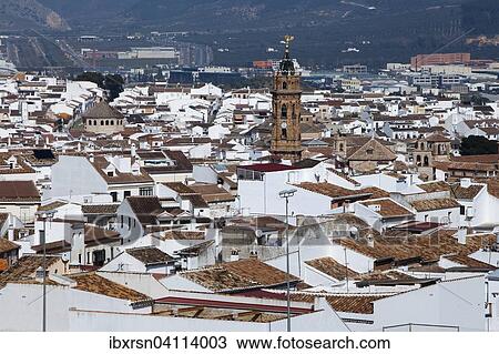Stock Image - View of the historic centre, Antequera, Andalucia, Spain, Europe. Fotosearch