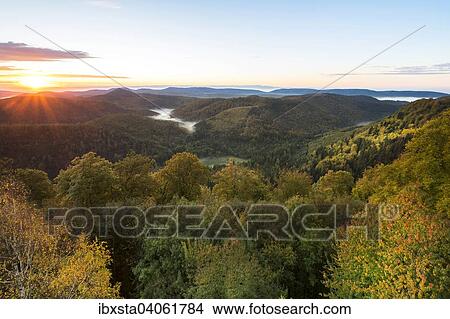 View of the Palatinate Forest from Wegelnburg Castle, morning mood in Nothweiler, Rhineland-Palatinate, Germany, Europe View Large Photo Image Picture - View of the Palatinate Forest from Wegelnburg Castle, morning mood in Nothweiler, Rhineland-Palatinate, Germany, Europe. Fotosearch