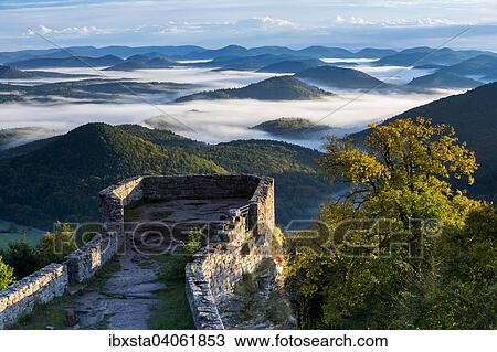 View of the Palatinate Forest from Wegelnburg Castle, morning mood in Nothweiler, Rhineland-Palatinate, Germany, Europe View Large Photo Image Stock Image - View of the Palatinate Forest from Wegelnburg Castle, morning mood in Nothweiler, Rhineland-Palatinate, Germany, Europe. Fotosearch