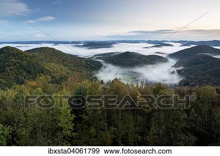 View of the Palatinate Forest from Wegelnburg Castle, morning mood in Nothweiler, Rhineland-Palatinate, Germany, Europe View Large Photo Image Stock Photo - View of the Palatinate Forest from Wegelnburg Castle, morning mood in Nothweiler, Rhineland-Palatinate, Germany, Europe. Fotosearch