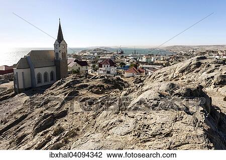 View of the Rock Church and the town, Luderitz, Namibia, Africa View Large Photo Image Stock Image - View of the Rock Church and the town, Luderitz, Namibia, Africa. Fotosearch