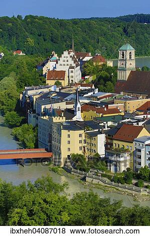 View of the town of Wasserburg am Inn, Upper Bavaria, Bavaria, Germany, Europe View Large Photo Image Stock Photo - View of the town of Wasserburg am Inn, Upper Bavaria, Bavaria, Germany, Europe. Fotosearch