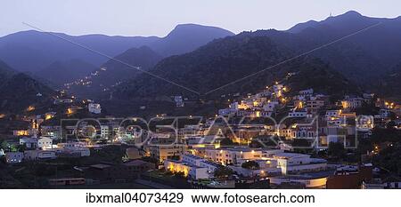 Stock Photo - View of the village of Vallehermoso, La Gomera, Canary Islands, Spain, Europe. Fotosearch