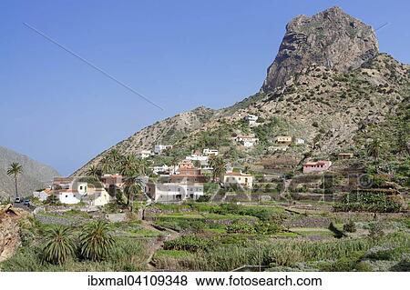 View of the village, Vallehermoso, Roque Cano, La Gomera, Canary Islands, Spain, Europe View Large Photo Image Stock Photo - View of the village, Vallehermoso, Roque Cano, La Gomera, Canary Islands, Spain, Europe. Fotosearch