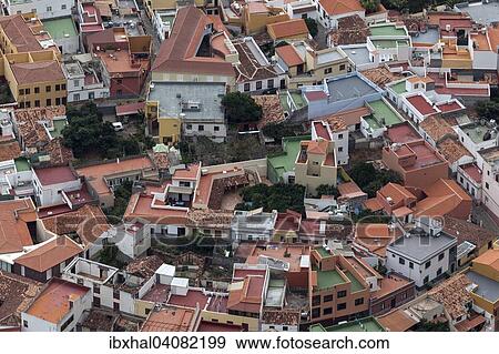 View onto houses, Agulo, La Gomera, Canary Islands, Spain, Europe View Large Photo Image Stock Photo - View onto houses, Agulo, La Gomera, Canary Islands, Spain, Europe. Fotosearch