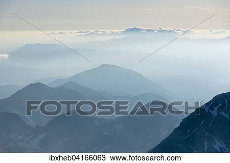 View towards southwest from the summit of Corno Grande, 2912m, Gran Sasso, Parco Nazionale del Gran Sasso e Monti della Laga, Abruzzo, Italy, Europe View Large Photo Image Stock Image - View towards southwest from the summit of Corno Grande, 2912m, Gran Sasso, Parco Nazionale del Gran Sasso e Monti della Laga, Abruzzo, Italy, Europe. Fotosearch