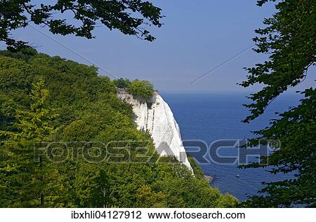 Stock Image - Views of the Konigstuhl, chalk cliffs, Jasmund National Park, UNESCO World Heritage Site, Sassnitz, Rugen, Mecklenburg-Western Pomerania, Germany, Europe. Fotosearch