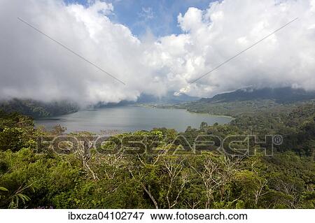 Volcanic lake, Lake Batur, Danau Bratan, Bali, Indonesia, Asia View Large Photo Image Stock Photo - Volcanic lake, Lake Batur, Danau Bratan, Bali, Indonesia, Asia. Fotosearch