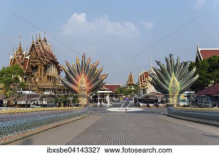 Wat Baan Rai, Wittayakhom Vihara, Wittayakom, bridge of the two Naga kings, Korat, Nakhon Ratchasima Province, Isaan, Isan, Thailand, Asia View Large Photo Image Stock Photo - Wat Baan Rai, Wittayakhom Vihara, Wittayakom, bridge of the two Naga kings, Korat, Nakhon Ratchasima Province, Isaan, Isan, Thailand, Asia. Fotosearch
