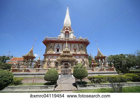 Wat Chalong, Phuket, Thailand, Asia View Large Photo Image Picture - Wat Chalong, Phuket, Thailand, Asia. Fotosearch